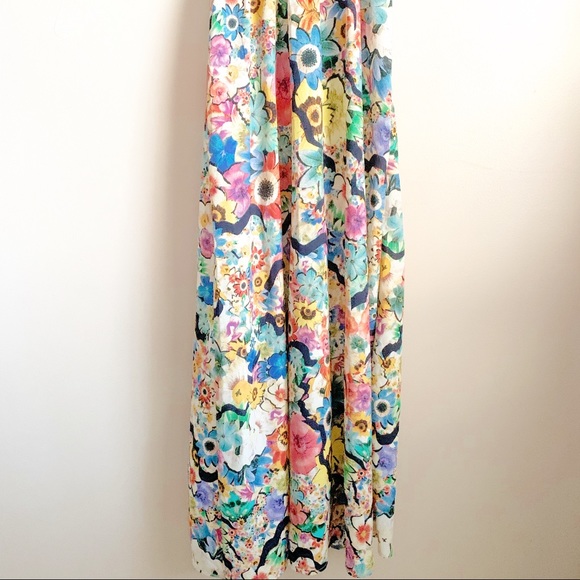 West 36th• artsy colorful floral print maxi dress - Picture 3 of 8